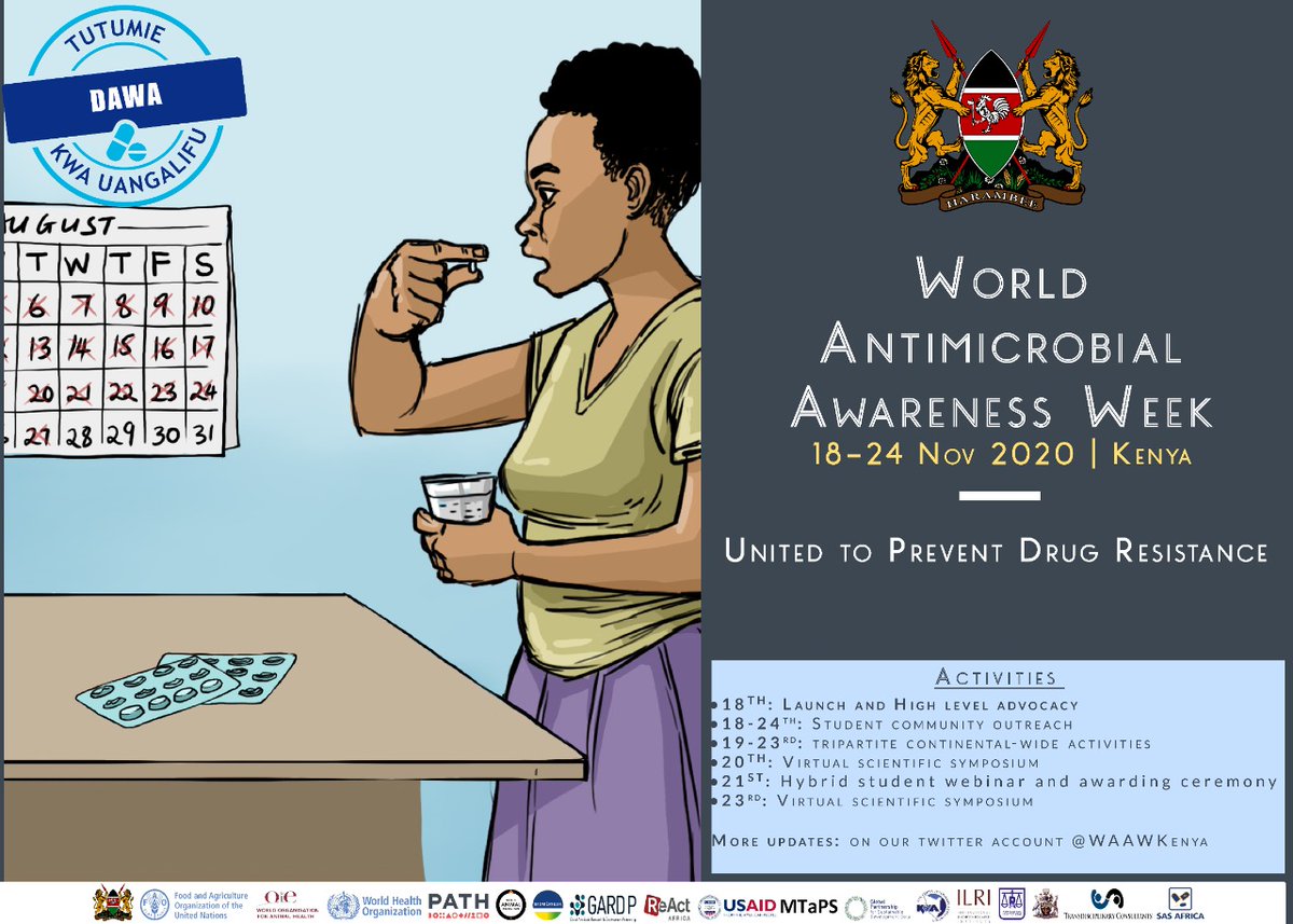 beat_the_bugs's tweet photo. A highlight of the activities planned for #WAAWWeek in Kenya. Check through and mark your calendars!!
#StopSuperbugsKenya
#StopSuperbugsAfrica https://t.co/IXawKif2Aa