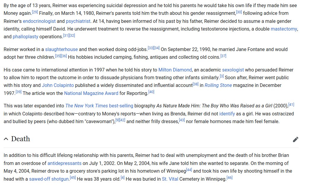 By the way it wasn't until he was 15 did David's parents tell him the truth about who he really wasDavid's brother Brian died of a drug overdose and David killed himself with a shotgun. They lived miserable lives