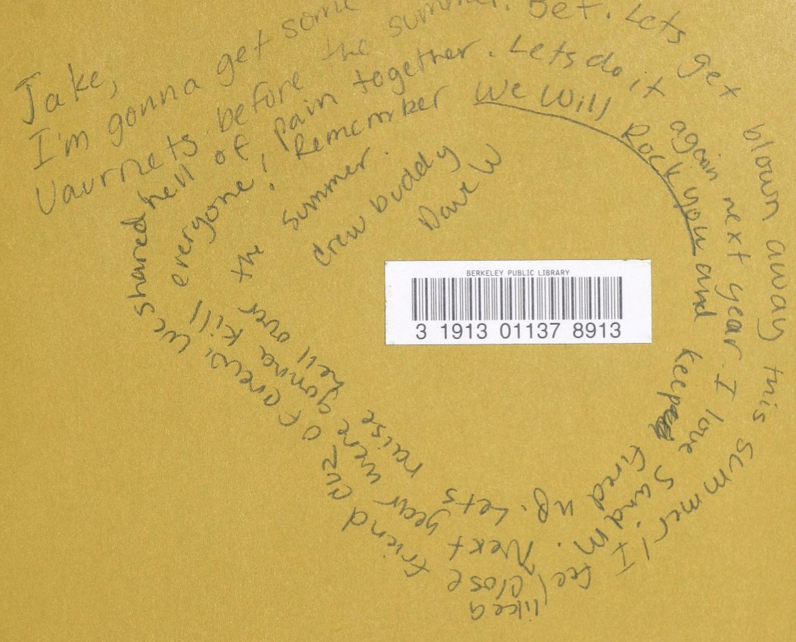 Even earlier examples of "hell of" can be found in student inscriptions in the scanned Berkeley HS yearbooks. The copy of the 1980 yearbook on  @internetarchive has a note that says "We shared hell of pain together." 16/  https://archive.org/details/ollapodrida1979unse/page/n2/mode/1up