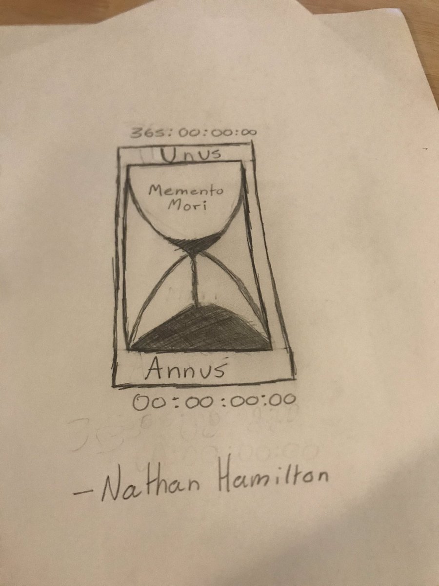 HamiltonNathan's tweet photo. Not good at drawing. But here is my first piece of fan art. #tattusannus #mementomori #unusannusart #unus #annus https://t.co/FcRK5NJTLW
