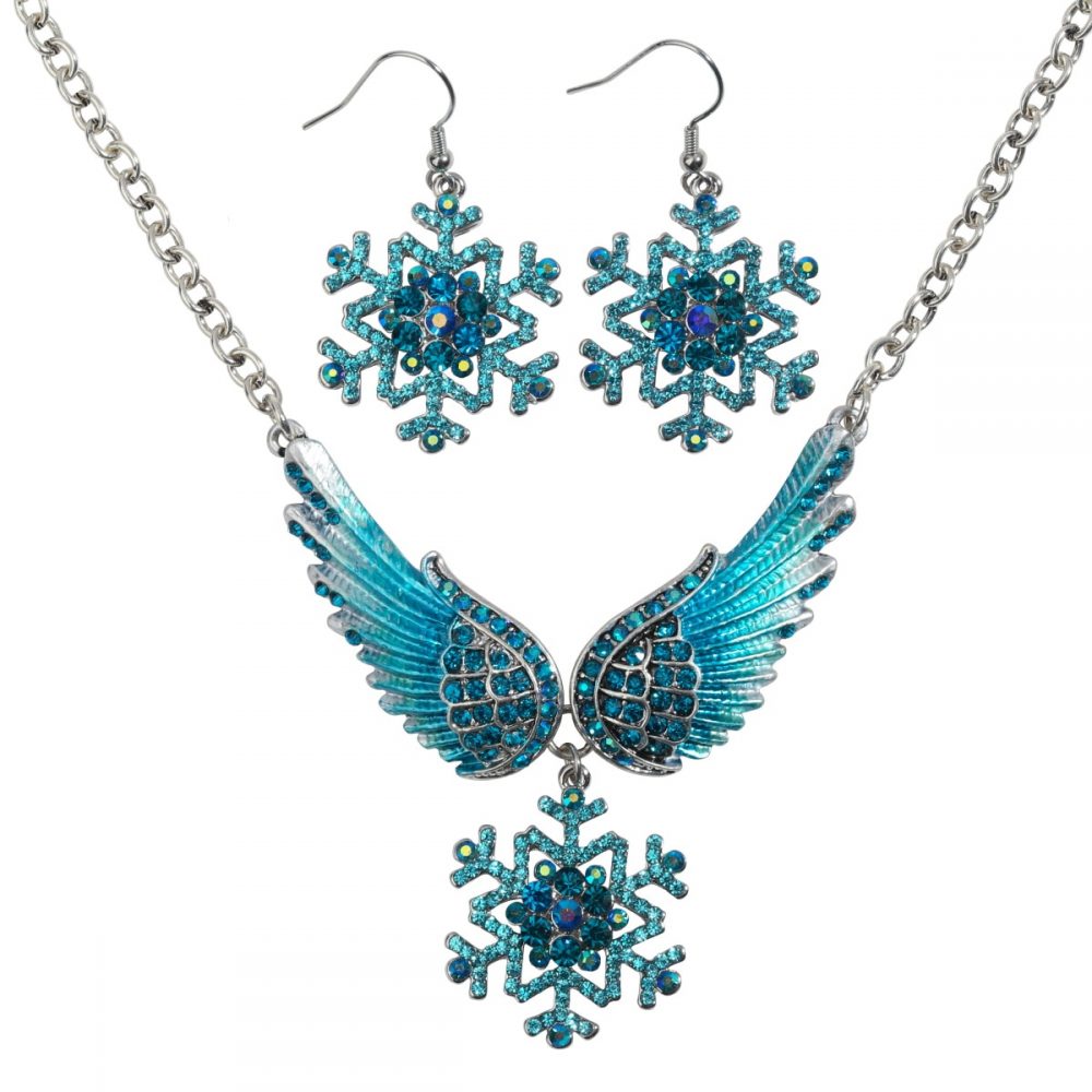 #sparkle #jewelry Women's Snowflakes Shaped Jewelry Set Decorated with Crystals musebijou.com/womens-snowfla…