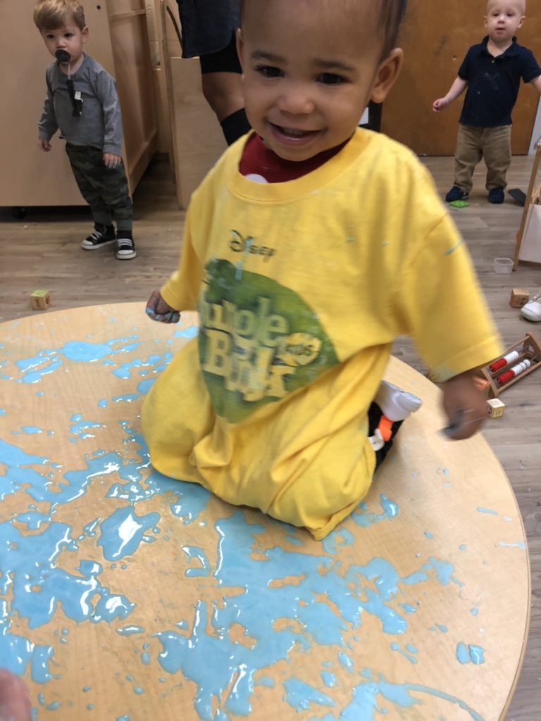 Some kids like getting messy more than others! #mvlittles exploring goop.