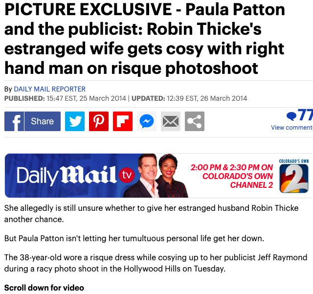Jeff Raymond would then be caught in his own cheating scandal, as photos were revealed of him with Paula Patton while she was still married to Robin Thicke.  #FreeBritney