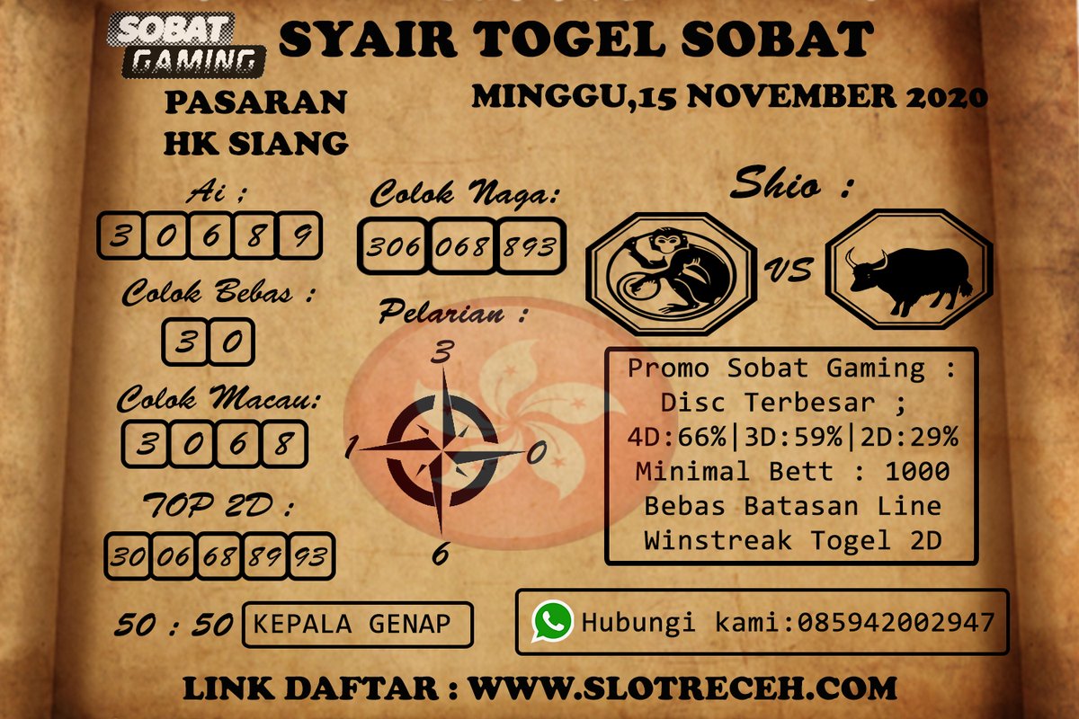 sobat_gaming's tweet photo. Syair Togel Sobat
HK Siang
 
Min.Depo/WD : 20.000/50.000

Promo Sobat :
Winstreak Togel 2D
New Member Slot 100%
Rollingan Slot 0.7%/hari
Cashback Live Csaino Up to 10%/hari
Bebas Batasan Line

Link Daftar : https://t.co/5QMt55sxHl

#togelonline #789toto #hksiang #hkpools https://t.co/ujyTRkZ8Iz