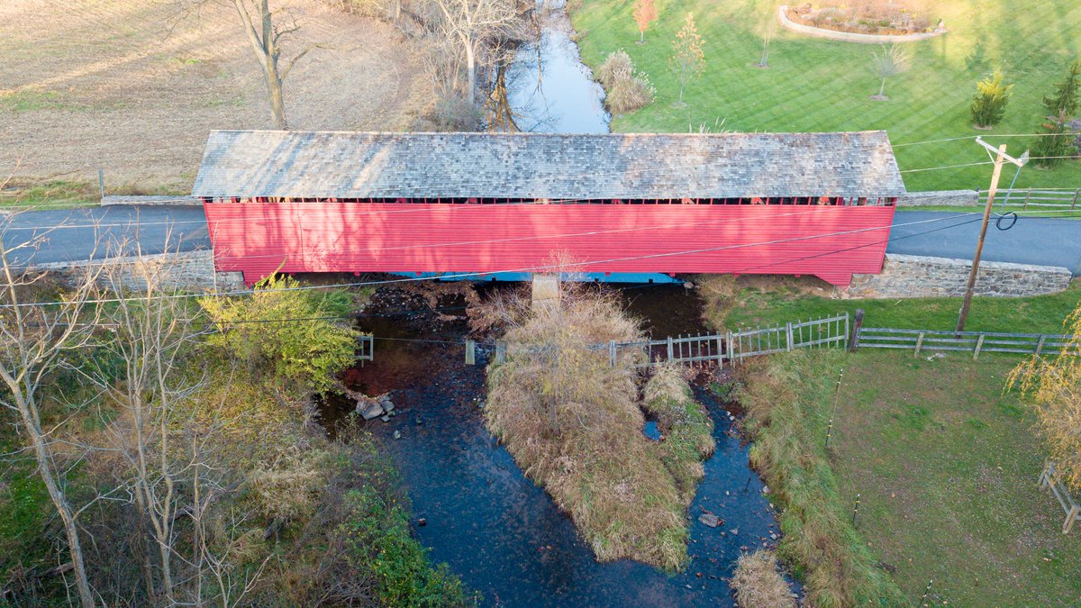keyboarddave's tweet photo. Visited the Utica Covered Bridge one of 8 in Maryland and 3 in Frederick County. Built in 1834 and relocated after flood damage in 1891. #aerialphotography #drone #dronephotography @MdHistTrust @MDSHA #History 
https://t.co/9WaAgBLrtT https://t.co/1PQezOGcYU