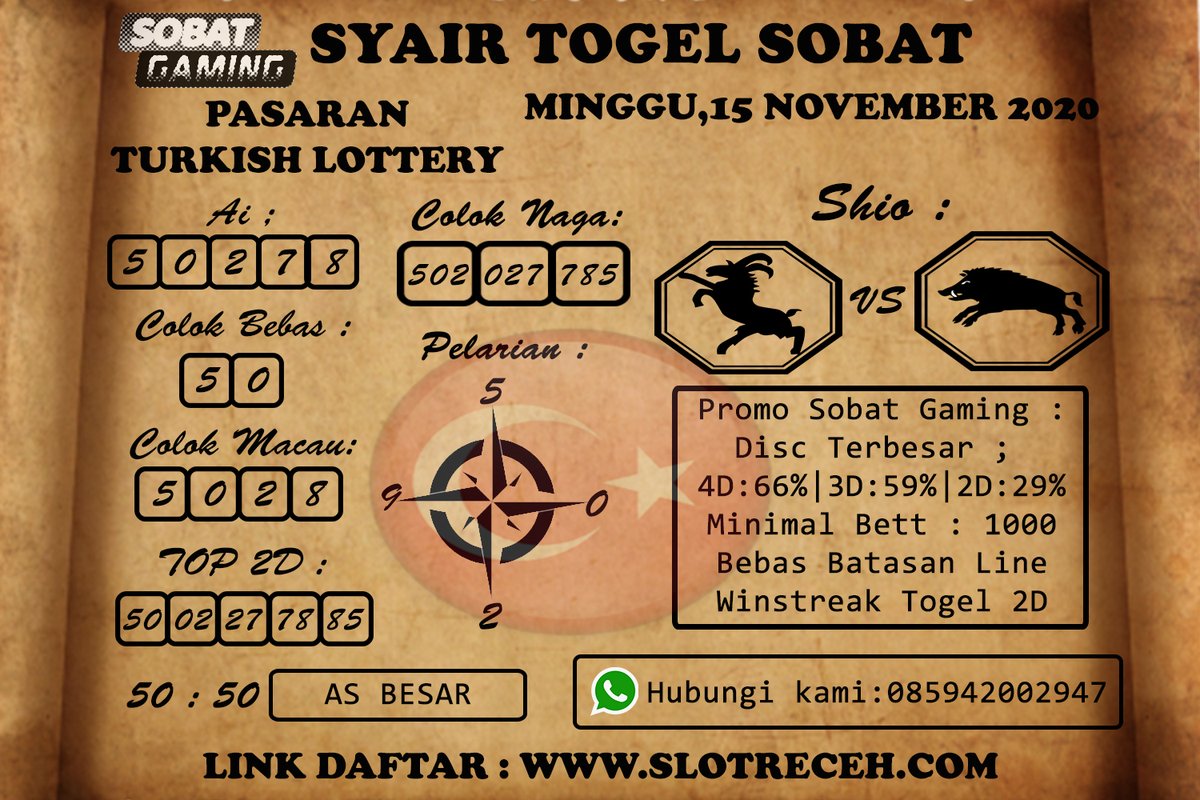 sobat_gaming's tweet photo. Syair Togel Sobat
Turkish Lottery
 
Min.Depo/WD : 20.000/50.000

Promo Sobat :
Winstreak Togel 2D
New Member Slot 100%
Rollingan Slot 0.7%/hari
Cashback Live Csaino Up to 10%/hari
Bebas Batasan Line

Link Daftar : https://t.co/5QMt55sxHl

#togelonline #789toto #turkishlottery https://t.co/2pI00Kkr0h