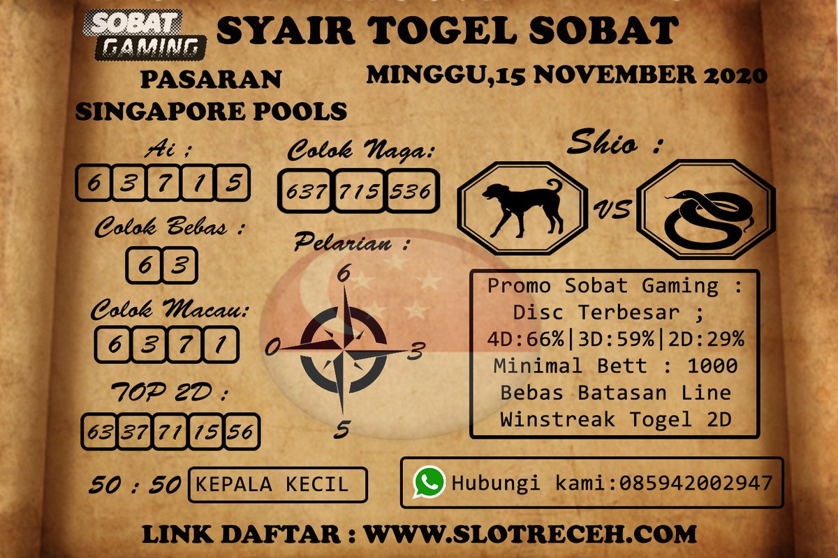 sobat_gaming's tweet photo. Syair Togel Sobat
Singapore Pools
 
Min.Depo/WD : 20.000/50.000

Promo Sobat :
Winstreak Togel 2D
New Member Slot 100%
Rollingan Slot 0.7%/hari
Cashback Live Csaino Up to 10%/hari
Bebas Batasan Line

Link Daftar : https://t.co/5QMt55sxHl

#togelonline #789toto #singaporepools https://t.co/CiGigHo3Uf