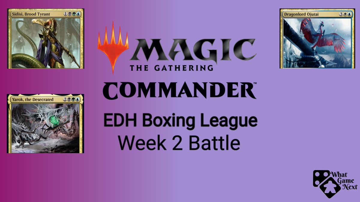 WhatGameNext's tweet photo. Going live with Sealed #EDHBoxingLeague at 8:15pm PST!
Come hang out while we battle on #SpellTable 
https://t.co/lGwJBg4Lvt

#mtg #edh #MagicTheGathering #WhatGameNext https://t.co/A1d337ESvR