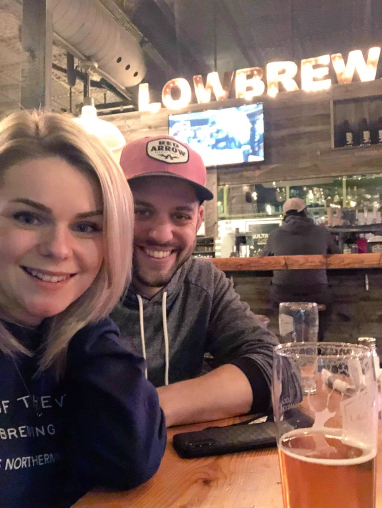 Where it all began. Cheers to the greatest brewery and date spot to celebrate as newlyweds. @katieprice_TD <a href="/lowbrewco/">Lake of the Woods Brewing Company</a>