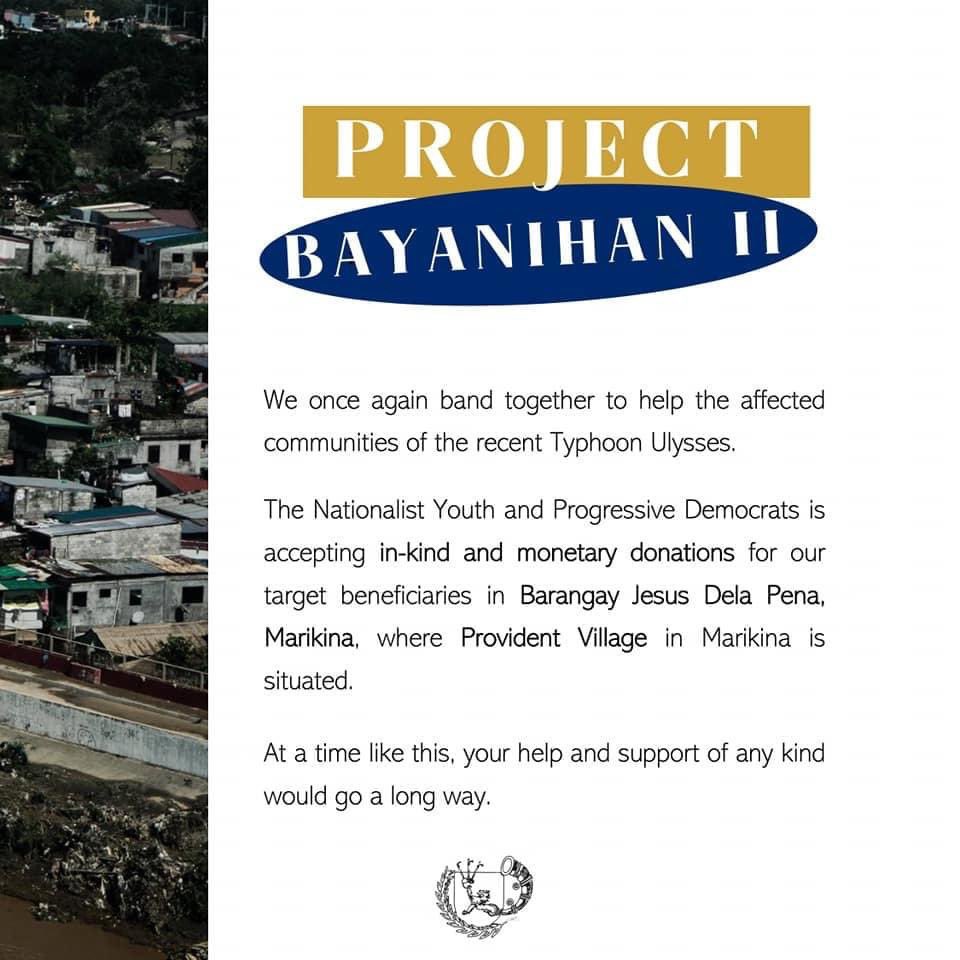  #TulongPaslit Donation Drive. We aim to provide hot meals, food packs, and hygiene kits to children and their families. We also aim to provide psychosocial support to children affected by the typhoon.  #ReliefPH  #UlyssesPH  #RollyPH