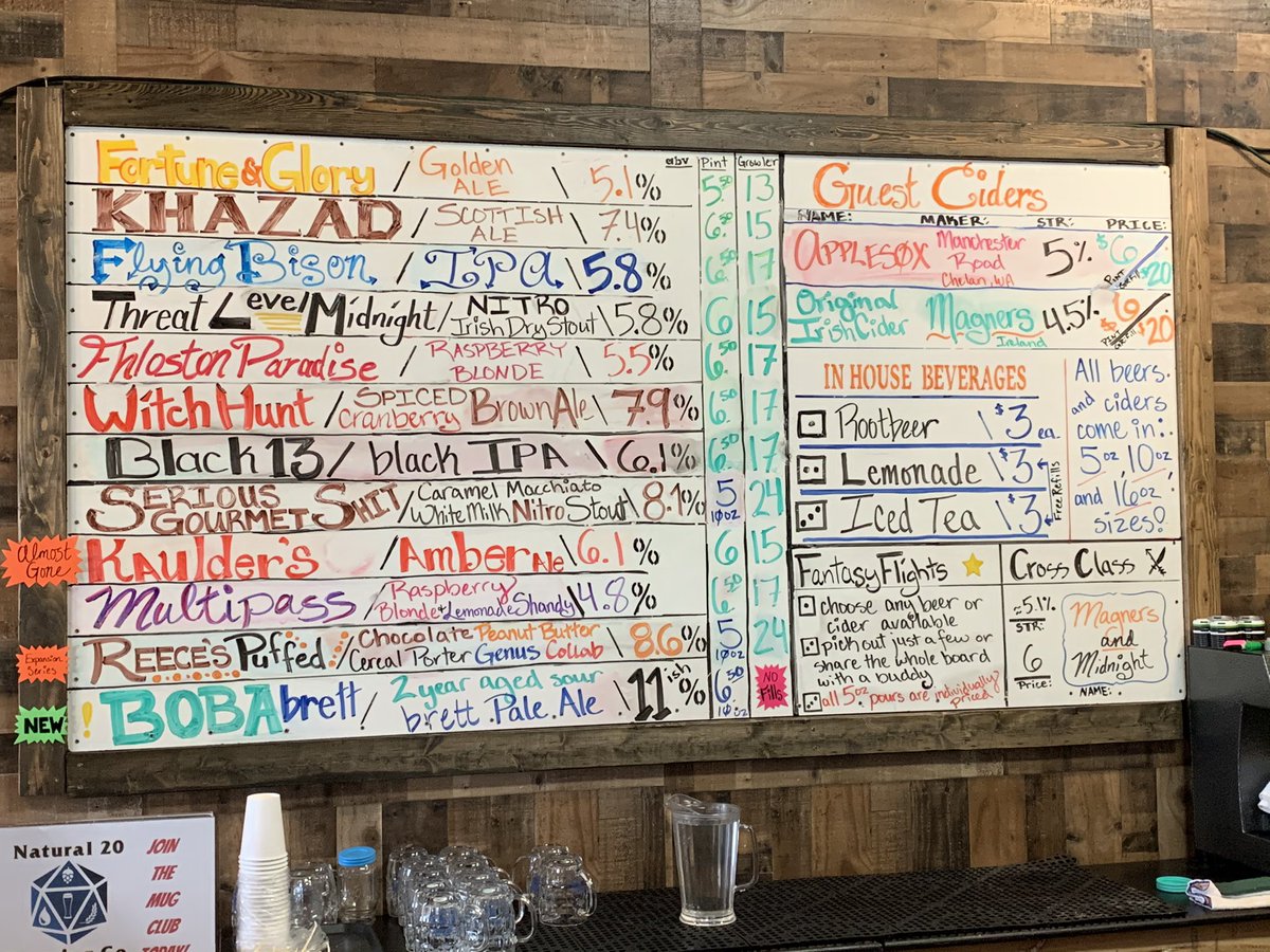 Got to check out <a href="/Nat20Brewing/">Natural 20 Brewing Co.</a> today! It’s fantastic and it you’re ever in Spokane, WA, make sure you check it out. #DnD #Gaming #Brewery