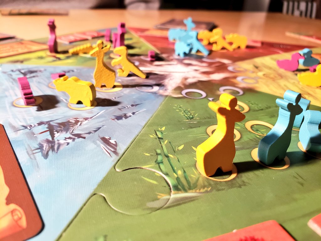 CohortVIIIGames's tweet photo. Played some #FantasticFactories today with my wife and sister-in-law Joni. I squeaked a win past my wife by 1, 28-27-21. So close. So then she turned around and crushed us at #AnimalKingdoms 63-58-57. Getting those end of Age bonuses are pretty crucial. 🤣 https://t.co/RDNmC74nBt