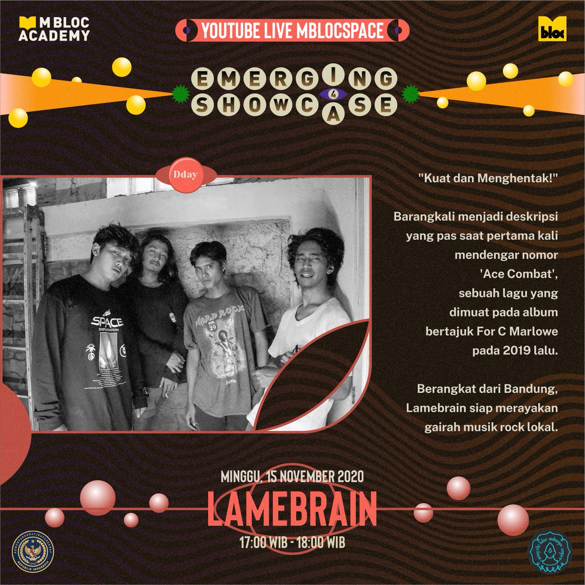 mblocspace's tweet photo. Hari ini, live di YouTube m bloc!
Musisi dan band yang lolos kurasi #EmergingShowcase vol. 4 akan manggung tanpa ampun di M Bloc Live Houseπ₯π₯π₯π₯π₯π₯
https://t.co/BF3gfUMRYo https://t.co/5CIob0wDOw