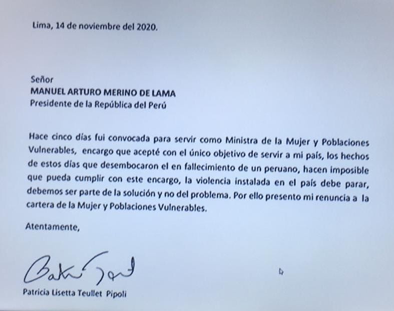 KCDONAYRE's tweet photo. Ministra de la Mujer Patricia Teullet, dió un paso al costado
Merino que está esperando para pronunciarse https://t.co/VS4OESzx7j