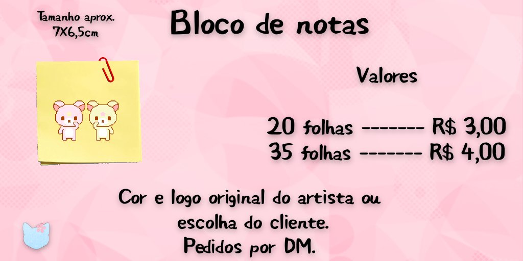 SakuraStore_'s tweet image. • BLOCO DE NOTAS
