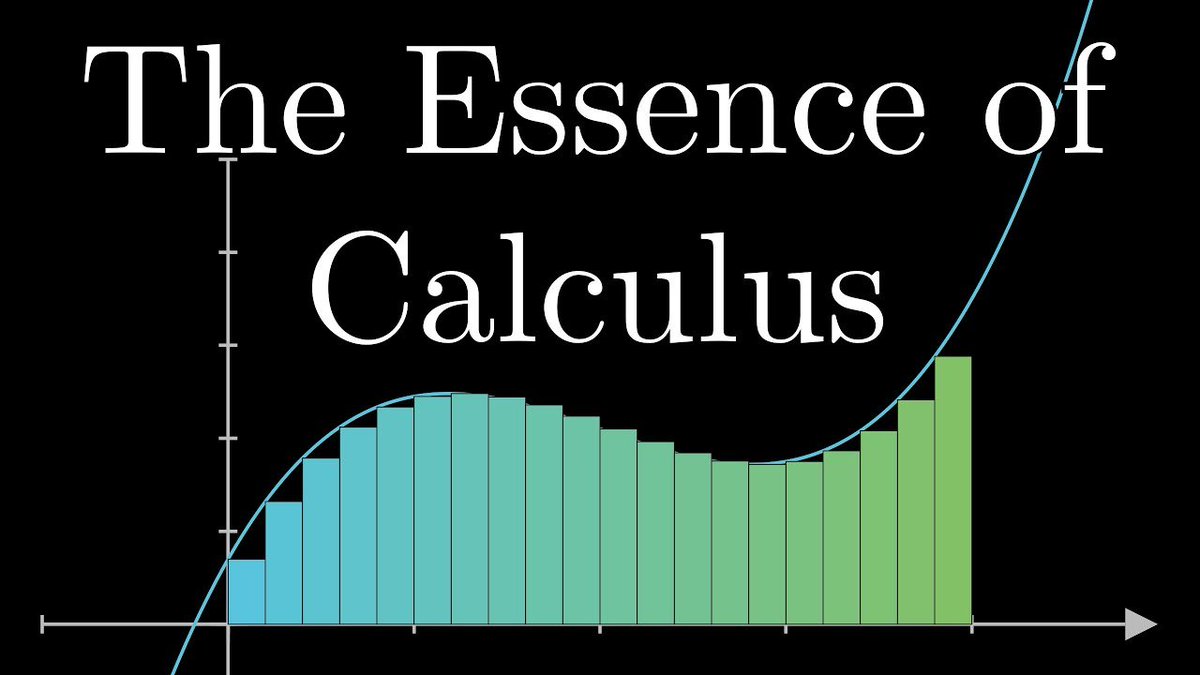 Essence of calculus> A beautiful series on calculus, makes everything seem super simpleyoutube. com/watch?v=WUvTyaaNkzM&list=PL0-GT3co4r2wlh6UHTUeQsrf3mlS2lk6x