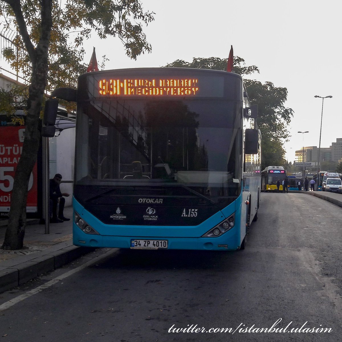 • Otokar Kent 290LF
• 93M - Zeytinburnu - Mecidiyeköy
• A-155 - 34ZP4010