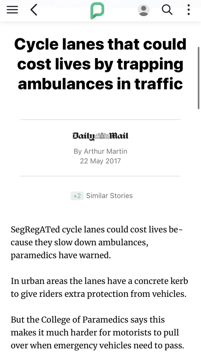 A new phenomenon caused by hastily rushed through COVID measures, another thing to be concerned about in 2020?Well, no, the same spokesperson  @Richardwebber99 said the same thing in 2017, also to the Mail, about separated cycle lanes then. Concerns that never materialised.