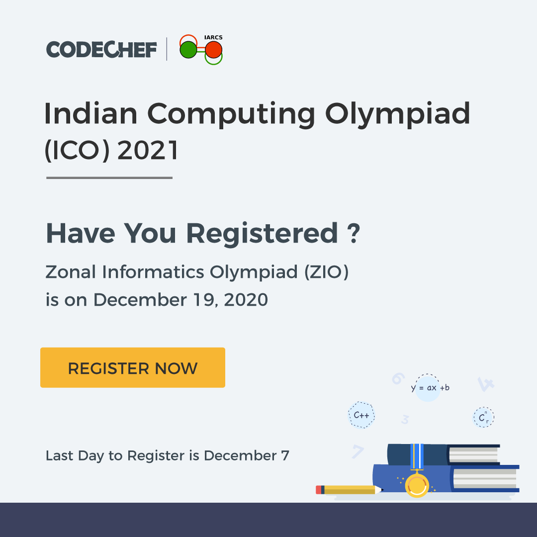codechef's tweet photo. Have you taken the first step of bringing home the gold from the International Olympiad in Informatics (IOI), Singapore?
Register Here: https://t.co/mBxVZJ8aTj
#GoForGold #CodeChef #programming #CodeChefForSchools https://t.co/Z87wFgPrgG