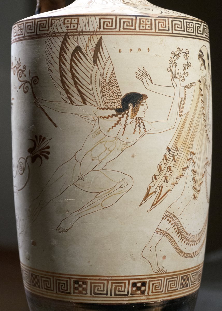 mekurilov's tweet photo. #ErosGrace on a white-gr. #lekythos w/ #labeled_figs, attrib. to the Ath. vase-painter #Douris (ca.500-490 BCE) Face.A details #ErFlight #flyforth #Athalanta #fallen 'n #love #running #maiden
--------------------------------------
pics.: cmp3.10.3.1Lq4 0x1bb9e9c2 https://t.co/0ujYSJe9Tm