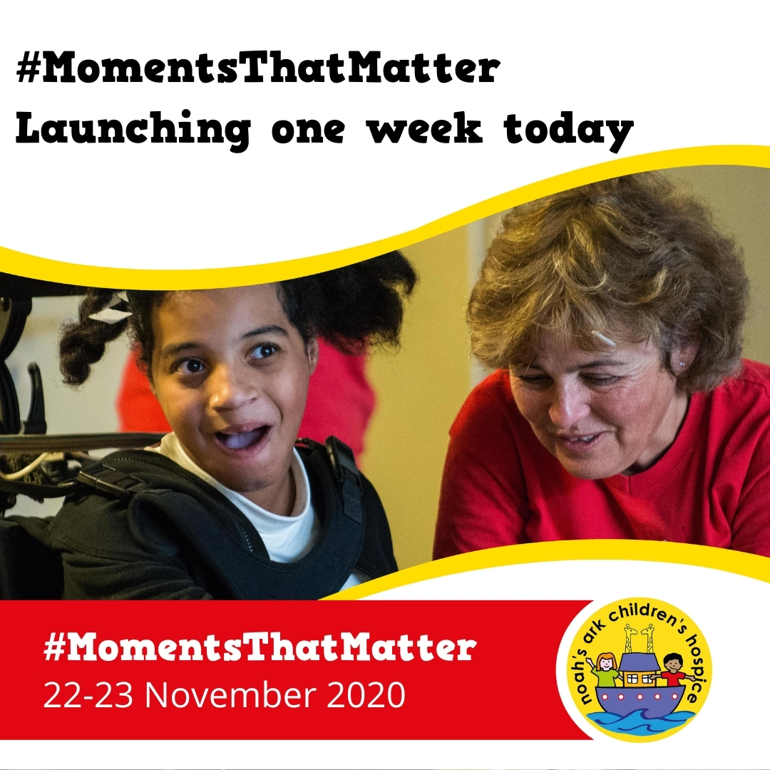 Our #MomentsThatMatter campaign is launching next Sunday! We're aiming to raise £1.2m in 36 hours to create moments that truly matter for London's most unwell babies and children. We need your help. Get involved by emailing: Psingh@noahsarkhospice.org.uk