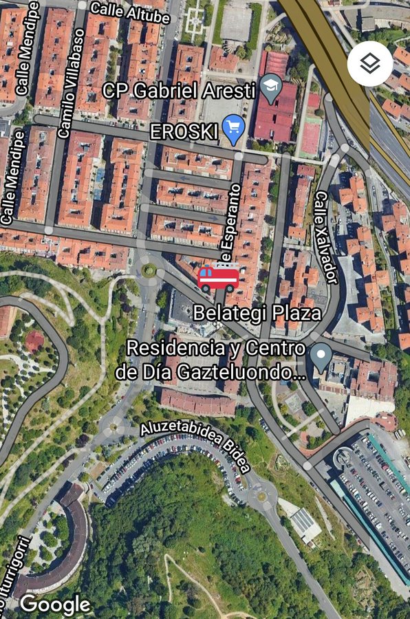 A.D.C.Bomberos Bilbao en Twitter: "Intervención para revisión/saneamiento de fachada. C/ Esperanto. Movilizada AEA del Parque de #Miribilla #suhiltzaileak #Bilbao #bomberos 🚨🚒 https://t.co/WpqjOO26hF" / Twitter