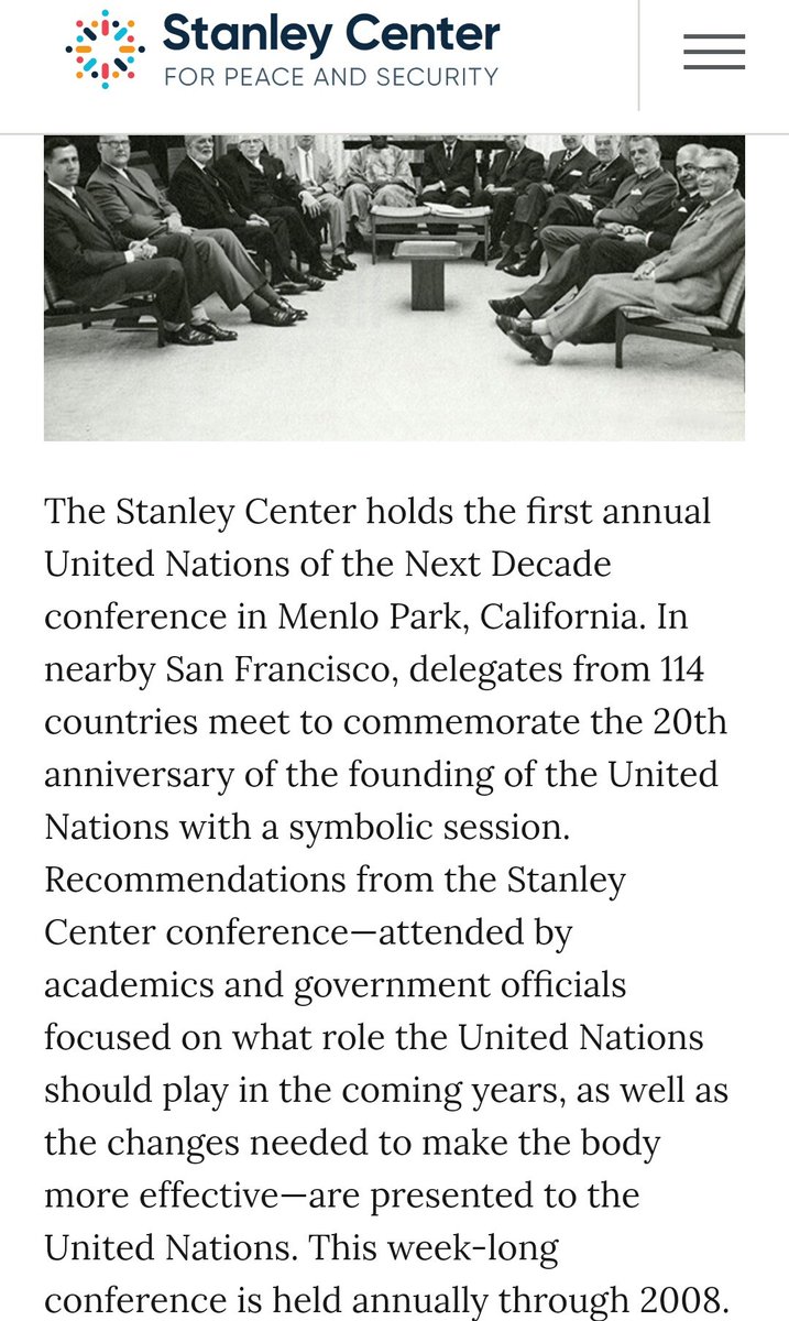 Also a surprising location for Stanley Center for Peace and Security (frmly Stanley Foundation), conferring from 1965- 2008 on the direction of the UN's role.  http://stanleycenter.org 