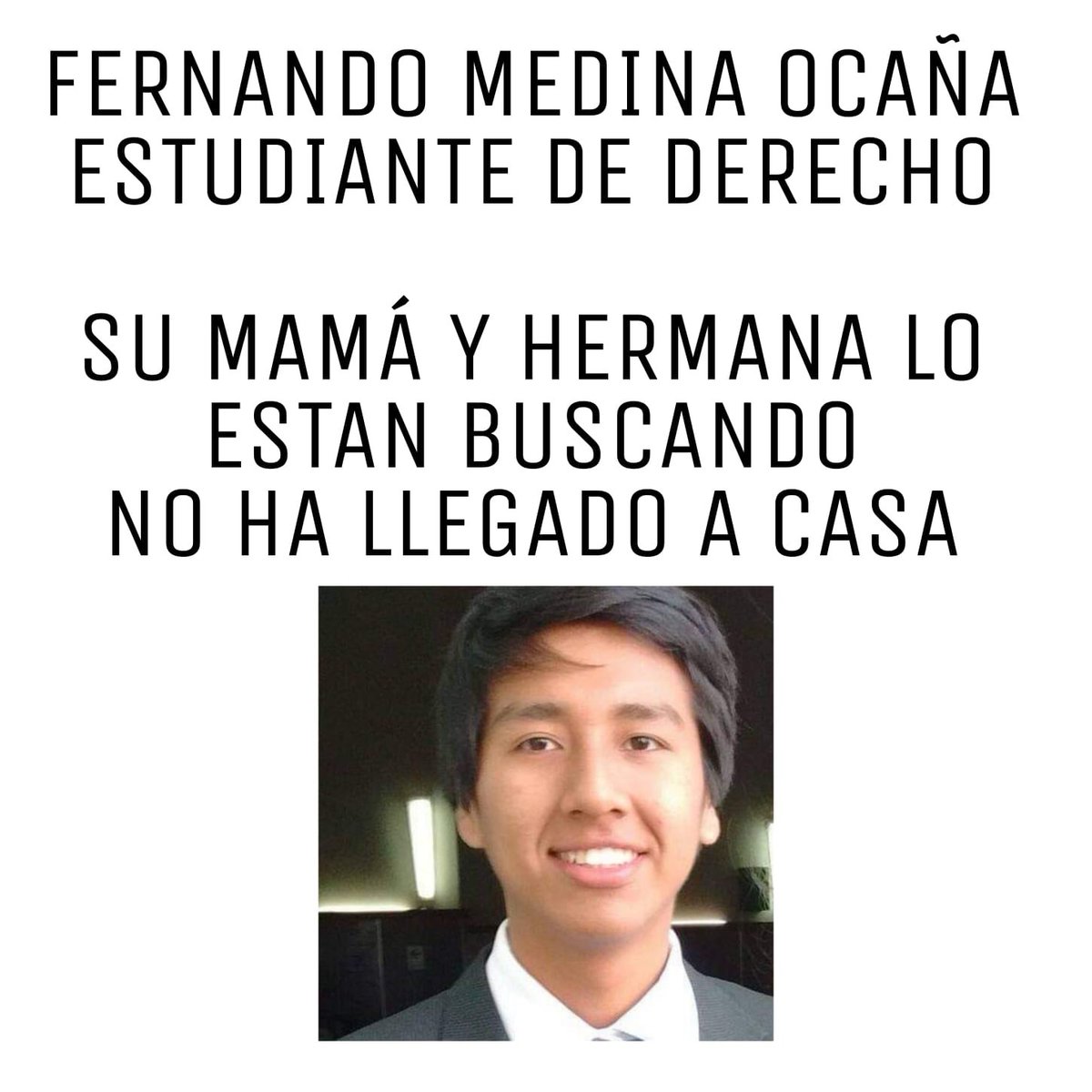 amefriK_na's tweet photo. #DIFUNDIR
¡El hermano de una amiga del colegio esta desaparecido ayuden compartiendo por favor! https://t.co/aepQzEs6KO