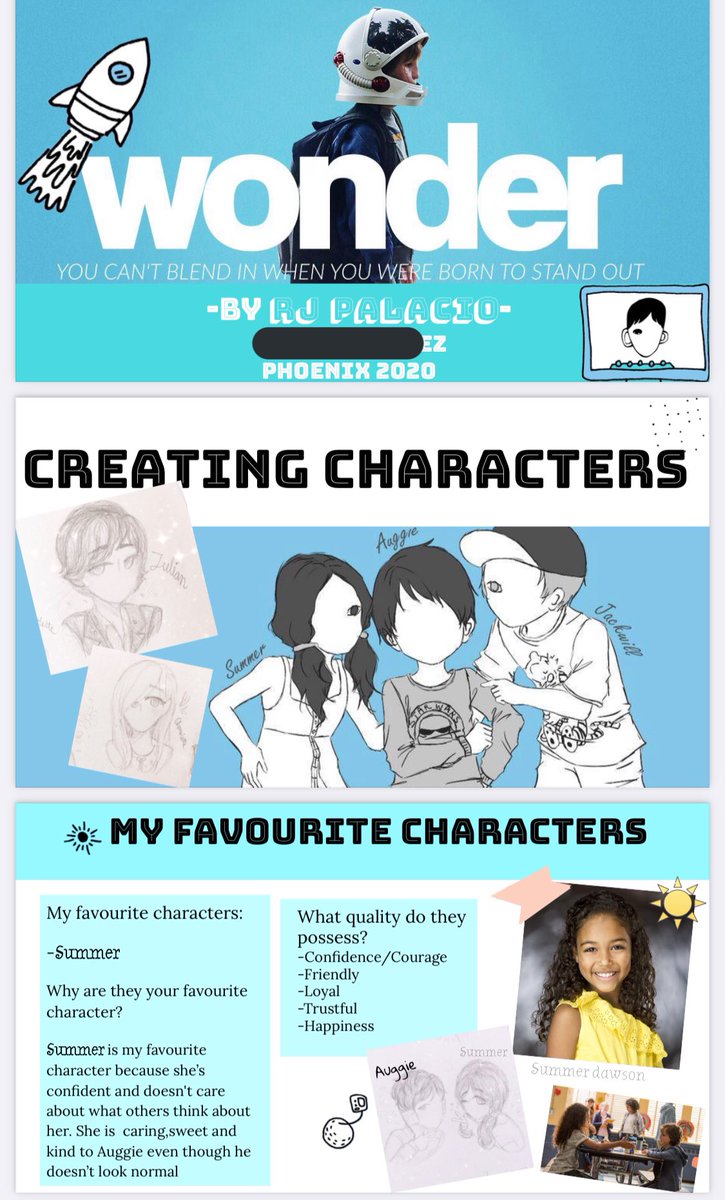 ArunaPant4's tweet photo. No doubt #wonder has been one of my best #multimodaltext lessons this year! Every week Ss were explicitly taught a #comprehensionstrategy. Ss presented via graphic organises #integratingICT #motivationandengagement @learnPSNSW #choosekindness @amyhuggett1 https://t.co/wWs4C1tWgp