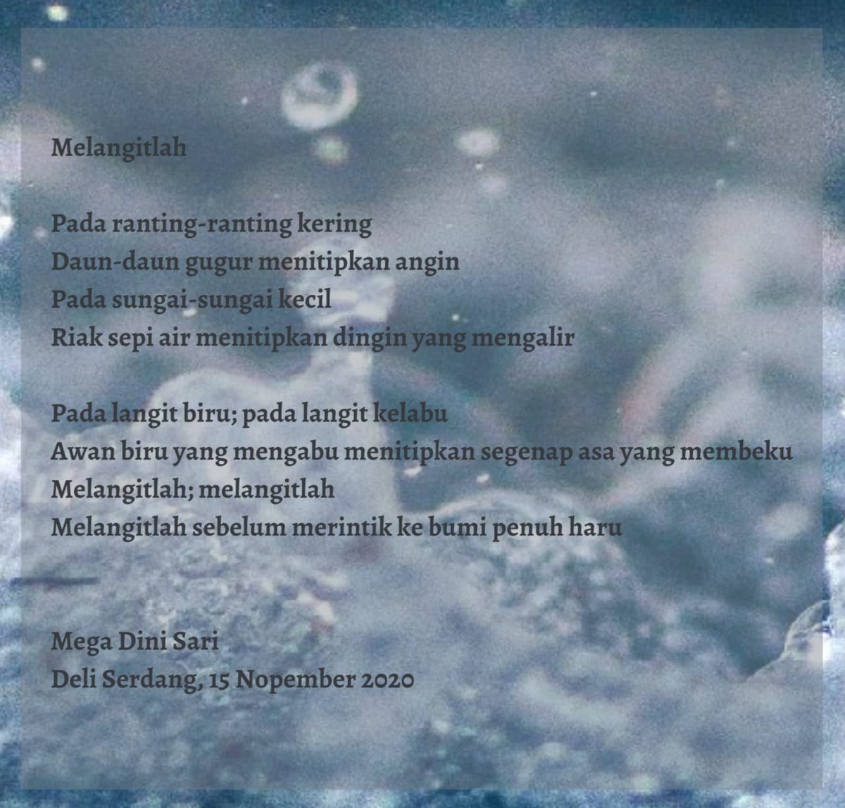 megadinisari's tweet photo. How are you today, World?

#mendung
#puisi
#sajak
#poem
#poetry https://t.co/GgXohoXm91