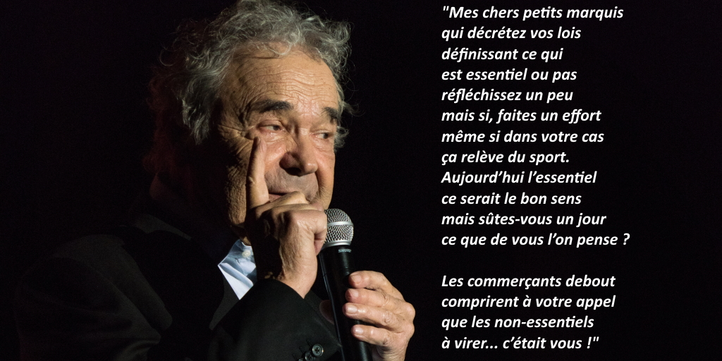 pierreperret's tweet photo. Lettre ouverte aux inventeurs du NON-ESSENTIEL !
Dédié aux petits commerçants, 
aux restaurateurs qui en bavent des ronds de serviette,
au nouveau docteur Knock et ses diktats pervers,
à son premier ministre, le sapeur-camembert ! https://t.co/ZzkRTPv2UY