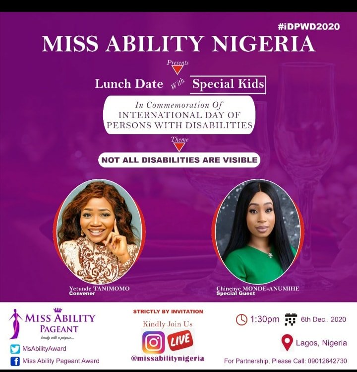 anikeomoT's tweet photo. This is one goal I am passionate about. I am so intentional about this one.
.
.
DECEMBER 6TH.
#MissabilityNigeria
#missability2020
#Awareness https://t.co/8GH7X4Bypv