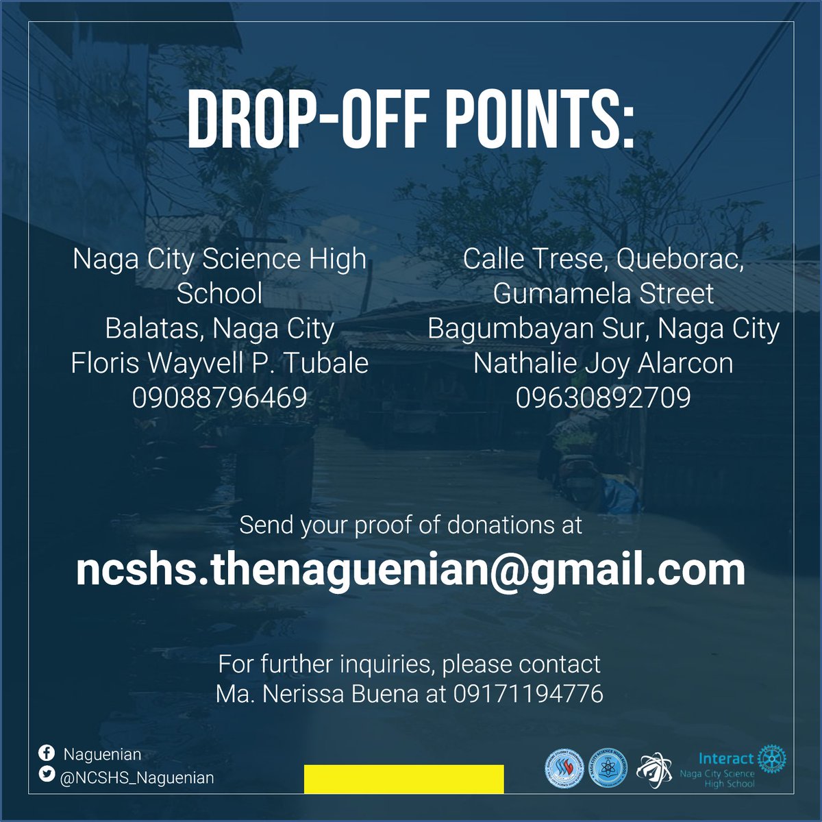 NaguenianNCSHS's tweet photo. 𝗖𝗔𝗟𝗟 𝗙𝗢𝗥 𝗗𝗢𝗡𝗔𝗧𝗜𝗢𝗡𝗦

The successive typhoons devastated different places in the Philippines, leaving thousands of families starving, struggling, and suffering. https://t.co/yvd1rZCnQh