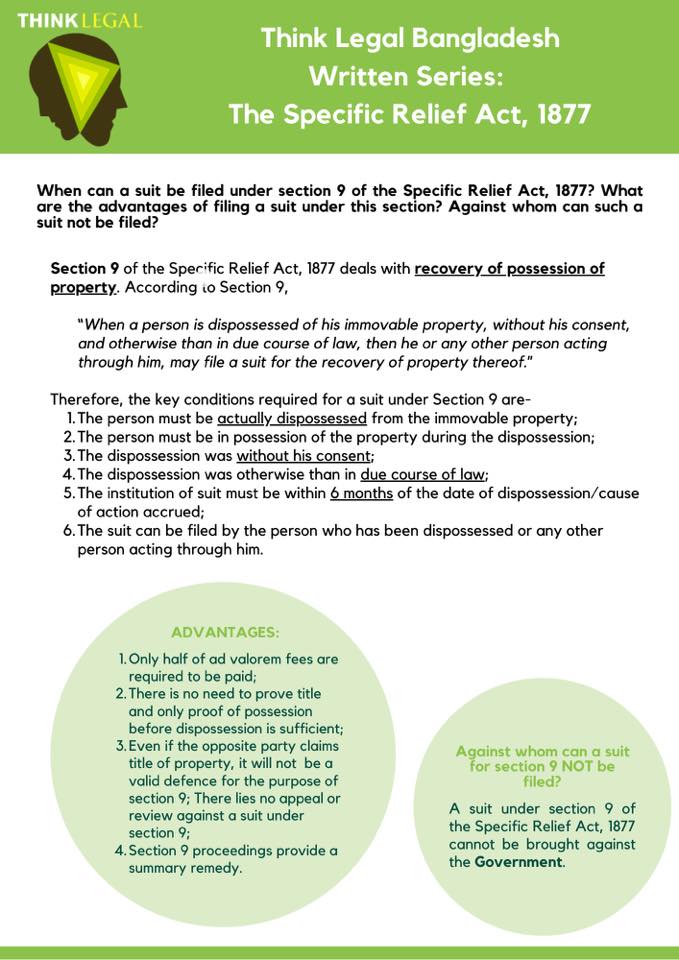 ThinkLegalBD's tweet photo. TLB Written Series: The Specific Relief Act, 1877. https://t.co/HVhwXGPack
