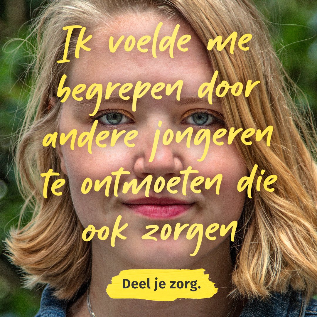 Jonge mantelzorger zijn, is uitdagend. #Deeljezorg met andere jongeren die hun naaste helpen! Je hart luchten is gezond en zo begrijp je elkaar beter.  #weekvandemantelzorg
