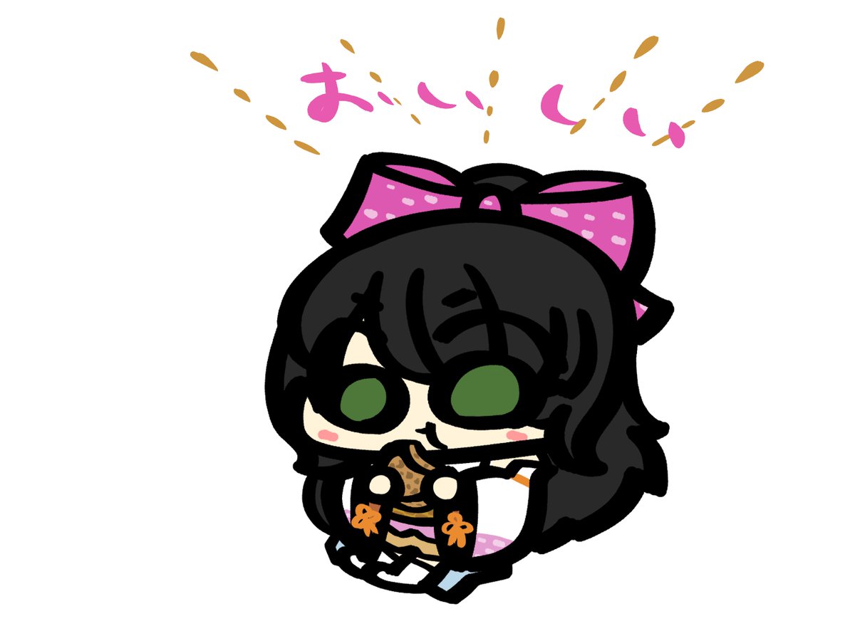 チキン ーメンをかじる折紙さやさんのイラストです おりさやーと ちゃぷりーぬのイラスト