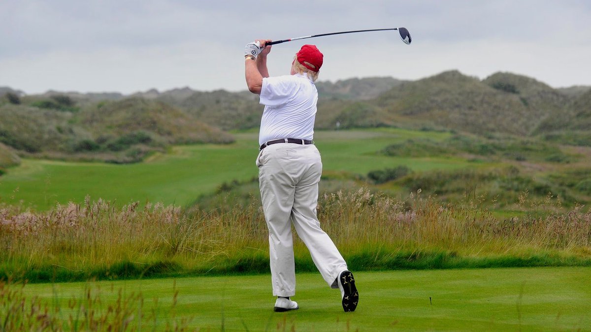 rmwooden's tweet photo. Does Trump Suck At Golf? The US taxpayers have paid for over 400 stays at his properties and for over 300 rounds of golf at his golf clubs in his 4 years in office. The fleecing of America! https://t.co/zMyprP8jM9