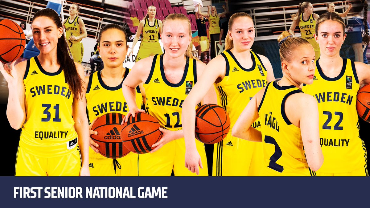 It was a special day in Heraklion, as half the squad got the opportunity to represent 🇸🇪 on the senior level for the first time! 😀 Congrats to @jelenaelin, Lovisa, Matilda, Freja, Sofia & Emma on your first senior National game! ✅ #SwedenBasketball #DareToBelieve