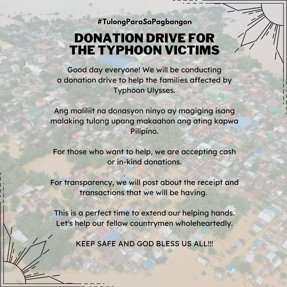 dionysusjoy's tweet photo. ❗❗DONATION DRIVE FOR THE TYPHOON VICTIMS ❗❗

Any amount of help will do. If you have any in-kind donations, you can send us a dm or contact the persons below.

#TulongParaSaPagbangon
#CagayanNeedsHelpNOW 
#PampangaNeedsHelp 
#BulacanNeedsHelpToo 
#PhilippinesNeedsHelp https://t.co/NjF7rNe0sd