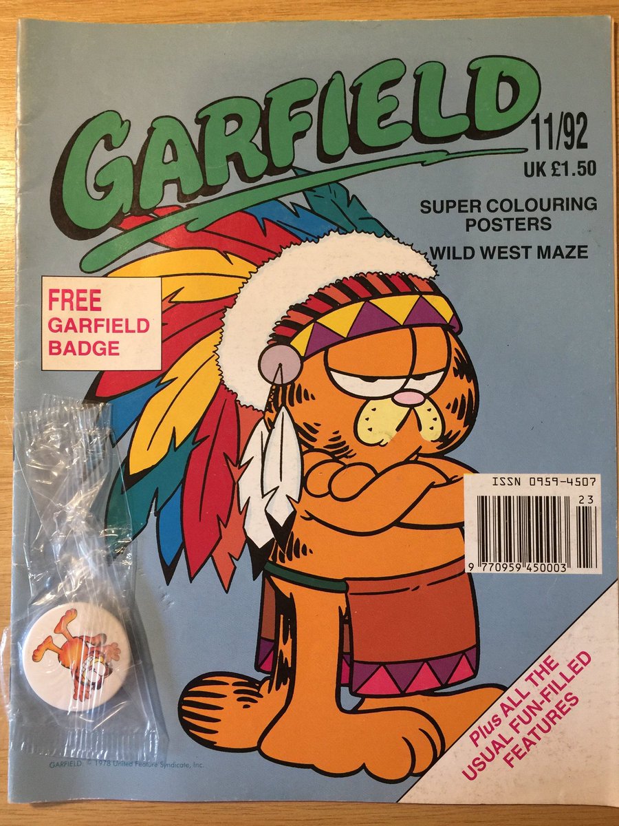 WatsonsVintage's tweet photo. A FABULOUS RARE VINTAGE COLLECTABLE FOR A GARFIELD FAN in my #etsy shop: EXTREMELY Rare Vintage November 1992 'Garfield' Comic - Complete With FREE Garfield Badge #CollectableMagazine #GarfieldFanBirthdayGift https://t.co/4kBaLG6j7M #GarfieldMagazine #November1992 #WithFreeGift https://t.co/7SJRuaH2kj