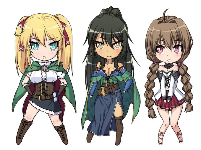 SDキャラ3体できた!やさぐれ喫煙所のci-enサイトでこう使われるのか可愛いっすな!(内容はNTRゲームですが) 