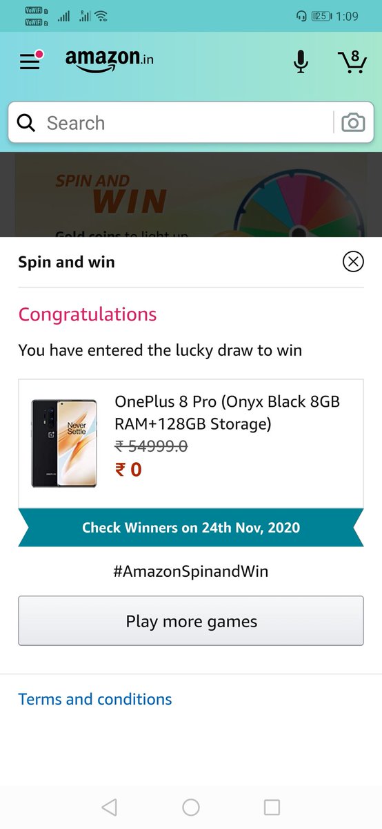AmanSri34052924's tweet image. OMG, it's oneplus smartphone... The best brand of smart phone it's my dream phone so please I want to win the prize and I hope I'm the winner of this quiz
Thanks #AmazonSpinandWin
Thanks #amazonIN
Thanks #OneplusIN