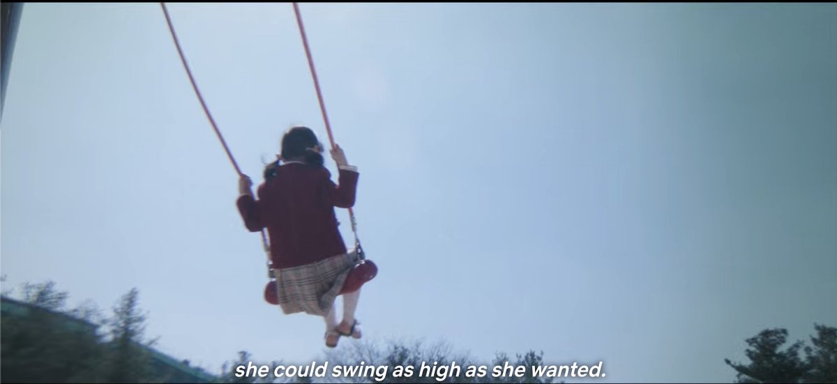 With the right support (or sand on the ground) Dalmi can swing as high as she wants.