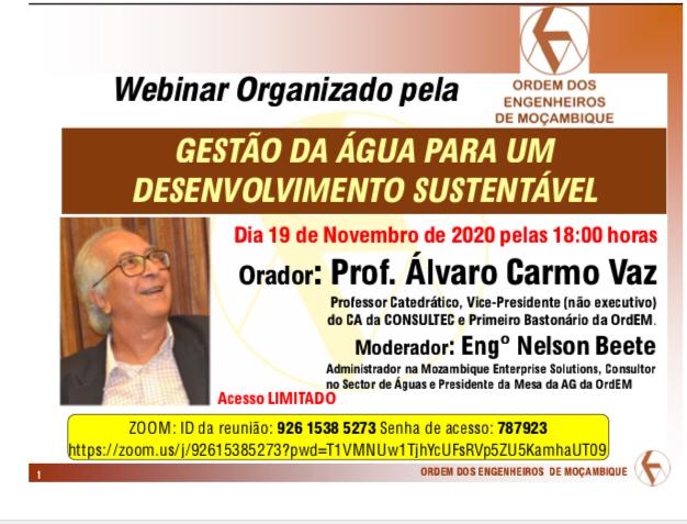 OrdEMOC's tweet photo. WEBINAR: Gestão da água para um desenvolvimento sustentavel https://t.co/ls5mfTMqSw