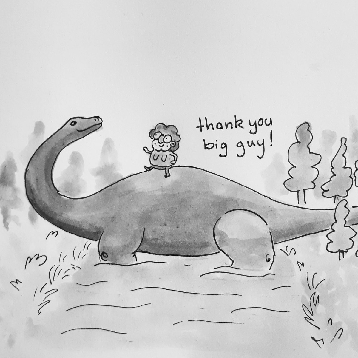 owlgress_illu's tweet photo. It's still #dinovember!
#grannyannie #illustration #ink #blackandwhite #brontosaurus #prehistoric #brachiosaurus #dinosaurs #vegetarian #costume https://t.co/eJ9MfAqPmm