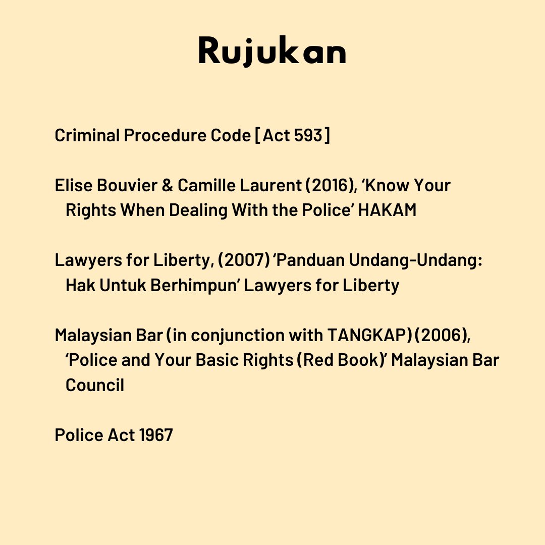 [BM]Sebagai orang awam anda perlu tahu hak anda apabila ditahan polis. Berikut adalah panduan tentang apa yang anda perlu lakukan ketika ditahan, bersama dengan hak-hak anda. 