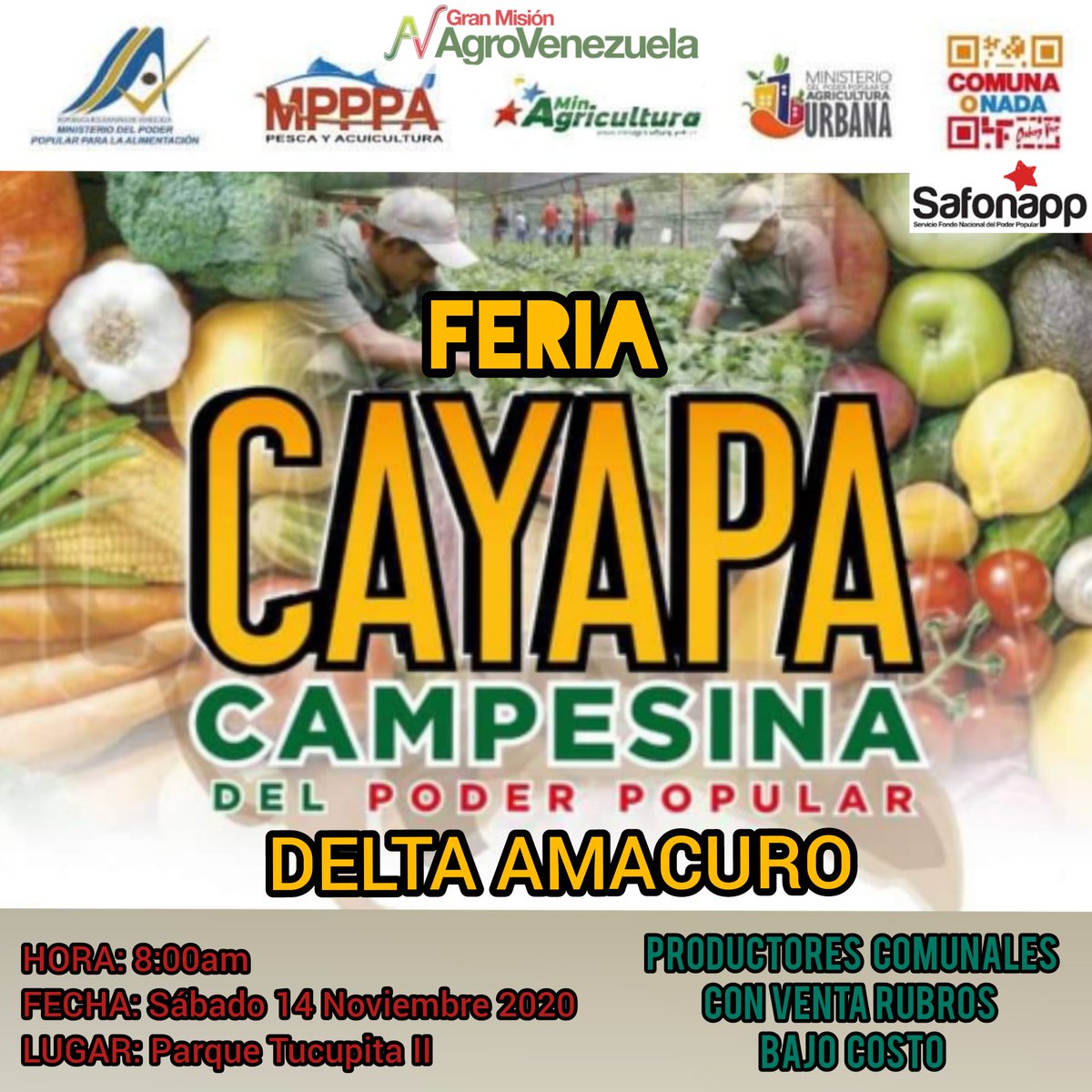 DeltJpsuvComun's tweet photo. * Ven a La Cayapa Cmpesina *

#Comuner@ la Gran Mision AgroVenezuela  te invita a participar en nuestra #CayapaCampesina del Poder Popular

#ComunaONada
#VenezuelaAbiertaAlFuturo https://t.co/QLXsctZSQK