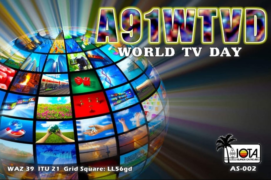 A91A_BARS's tweet photo. #A91WTVD #World_TV_Day #QSL design.
Thanks to #EC6DX for this great design https://t.co/gTbROMuu0e