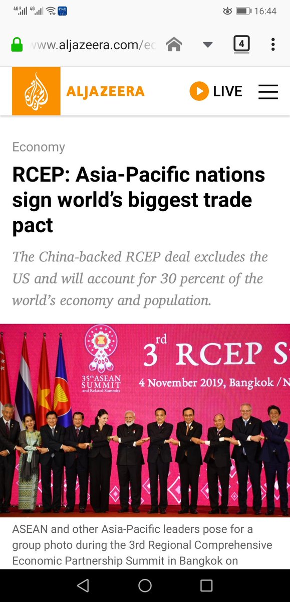 tomwxj's tweet photo. I thought RCEP was mostly initiated and led by ASEAN. It's interesting to see "China-led" or "China-backed" or even "China's". #NarrativeShaping https://t.co/QyE799NpiX