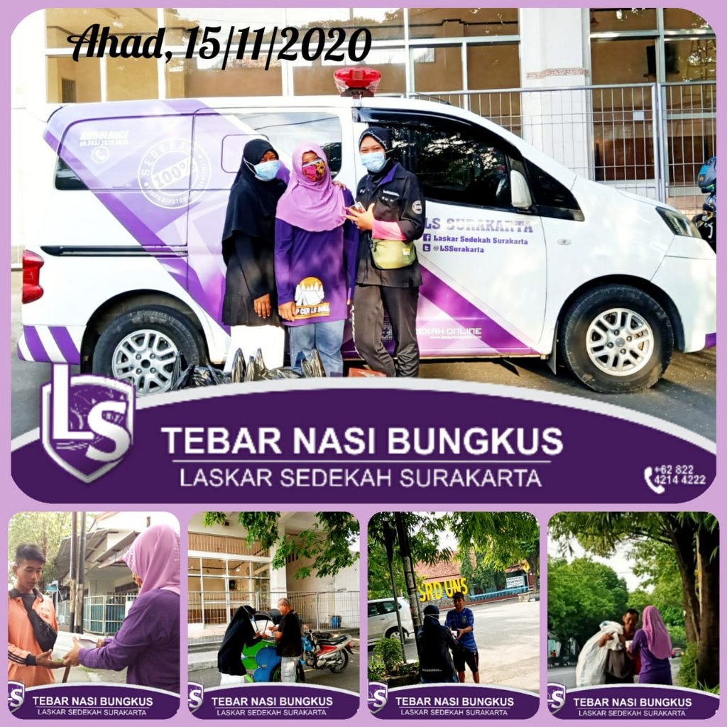 LSSurakarta's tweet photo. (15/11) Laskar Sedekah Surakarta menyalurkan 150 bungkus nasi dari donatur.
.
Targetnya adalah tukang becak, tunawisma, pemulung, penyapu jalanan, dan lainnya yang berhak menerima.
#TNBLS
#LSSurakarta
#LaskarSedekah
#SedekahOnline https://t.co/toPaqO5Qsw